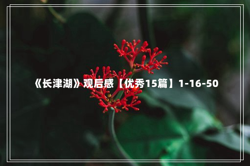 《长津湖》观后感【优秀15篇】1-16-50