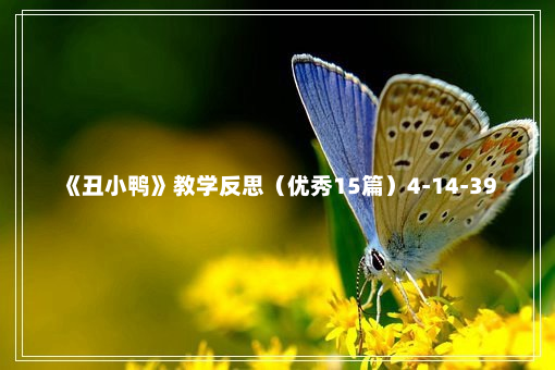 《丑小鸭》教学反思（优秀15篇）4-14-39