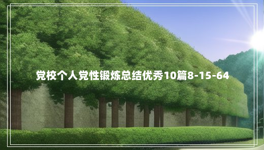 党校个人党性锻炼总结优秀10篇8-15-64