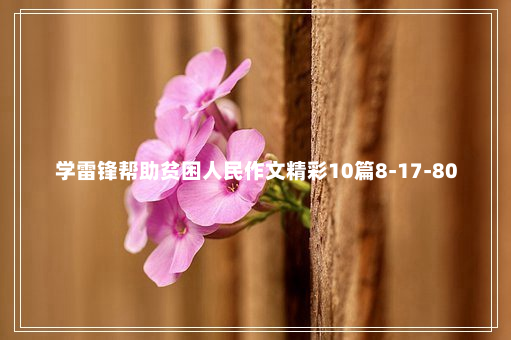 学雷锋帮助贫困人民作文精彩10篇8-17-80