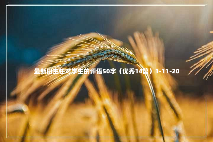 最新班主任对学生的评语50字（优秀14篇）1-11-20