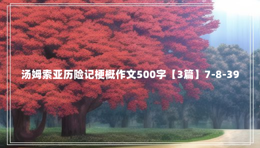 汤姆索亚历险记梗概作文500字【3篇】7-8-39