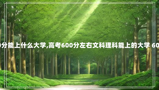 600分能上什么大学,高考600分左右文科理科能上的大学 600分