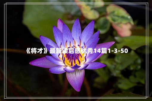 《将才》最新读后感优秀14篇1-3-50