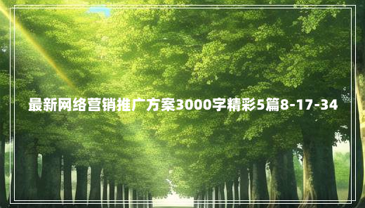 最新网络营销推广方案3000字精彩5篇8-17-34