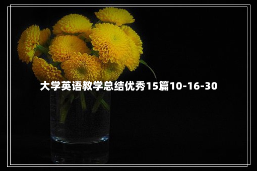 大学英语教学总结优秀15篇10-16-30