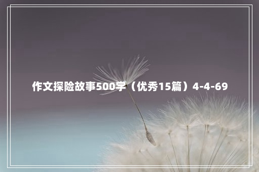 作文探险故事500字（优秀15篇）4-4-69