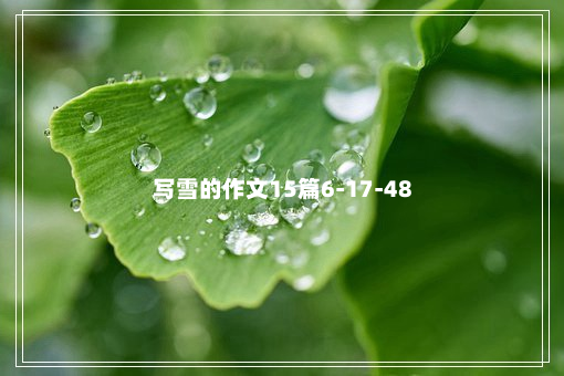 写雪的作文15篇6-17-48