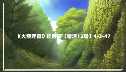 《火烧连营》读后感【精选13篇】4-3-47