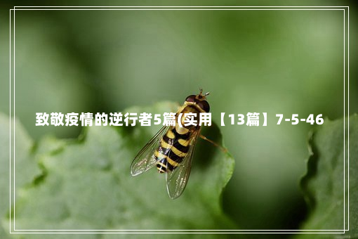 致敬疫情的逆行者5篇(实用【13篇】7-5-46