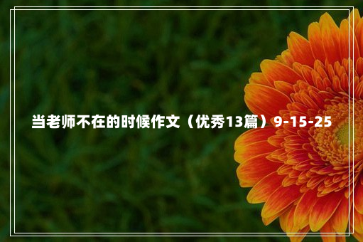 当老师不在的时候作文（优秀13篇）9-15-25