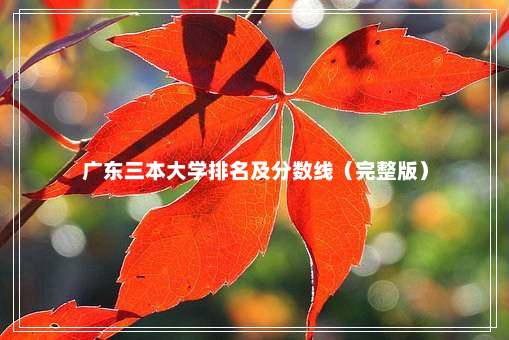 广东三本大学排名及分数线（完整版）