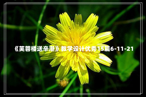 《芙蓉楼送辛渐》教学设计优秀15篇6-11-21