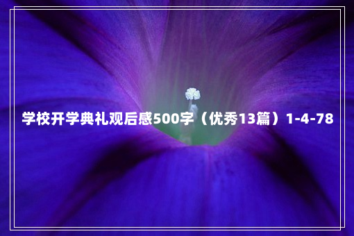 学校开学典礼观后感500字（优秀13篇）1-4-78