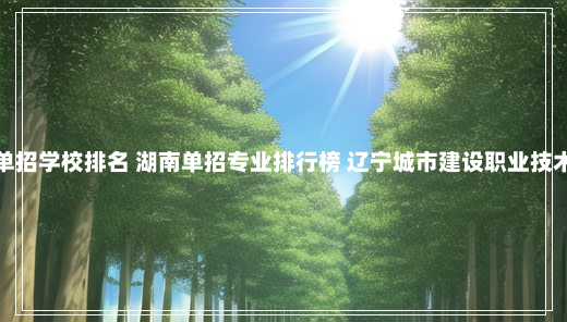 大连单招学校排名 湖南单招专业排行榜 辽宁城市建设职业技术学院