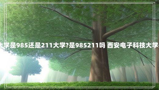 西安电子科技大学是985还是211大学?是985211吗 西安电子科技大学是985还是211