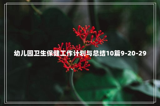 幼儿园卫生保健工作计划与总结10篇9-20-29