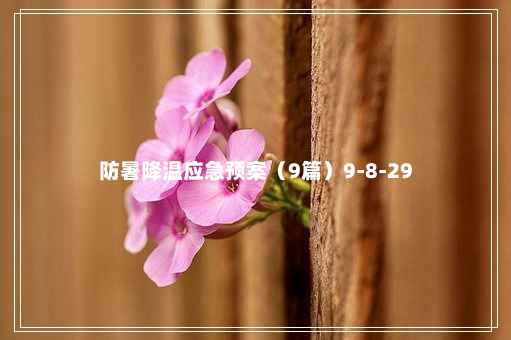 防暑降温应急预案（9篇）9-8-29