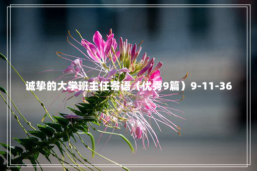 诚挚的大学班主任寄语（优秀9篇）9-11-36