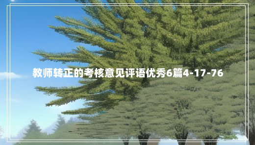 教师转正的考核意见评语优秀6篇4-17-76