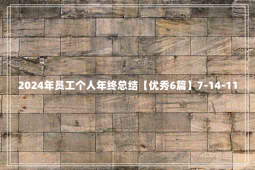 2024年员工个人年终总结【优秀6篇】7-14-11