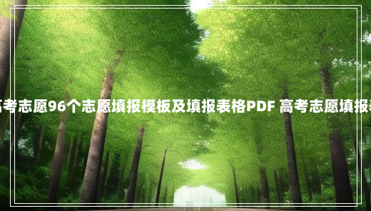 高考志愿96个志愿填报模板及填报表格PDF 高考志愿填报表