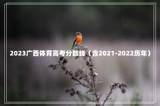 2023广西体育高考分数线（含2021-2022历年）