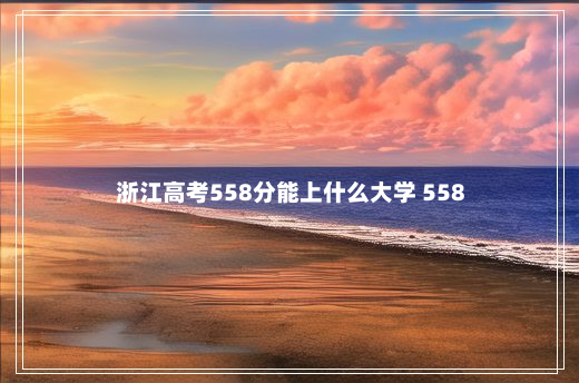 浙江高考558分能上什么大学 558