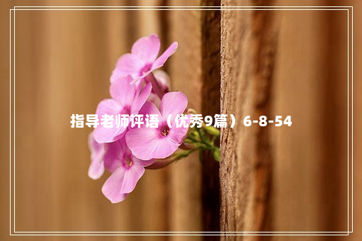 指导老师评语（优秀9篇）6-8-54