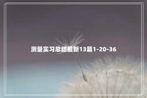 测量实习总结最新13篇1-20-36