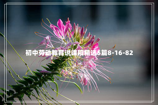 初中劳动教育说课稿精选5篇8-16-82