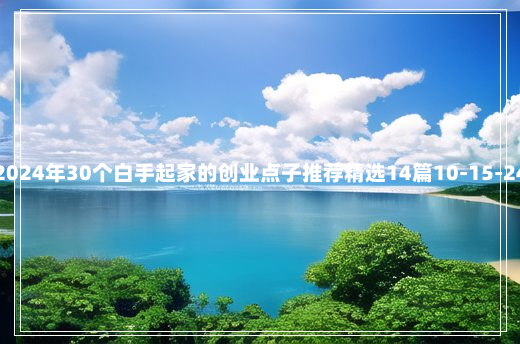 2024年30个白手起家的创业点子推荐精选14篇10-15-24