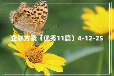 企划方案（优秀11篇）4-12-25