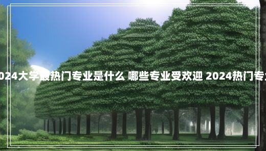 2024大学最热门专业是什么 哪些专业受欢迎 2024热门专业