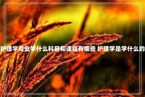 护理学专业学什么科目和课程有哪些 护理学是学什么的