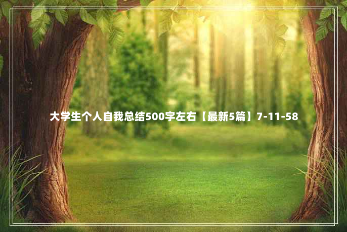 大学生个人自我总结500字左右【最新5篇】7-11-58