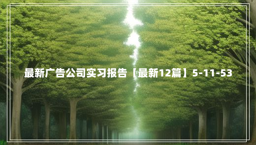 最新广告公司实习报告【最新12篇】5-11-53