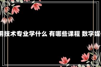 2024数字媒体应用技术专业学什么 有哪些课程 数字媒体技术专业学什么