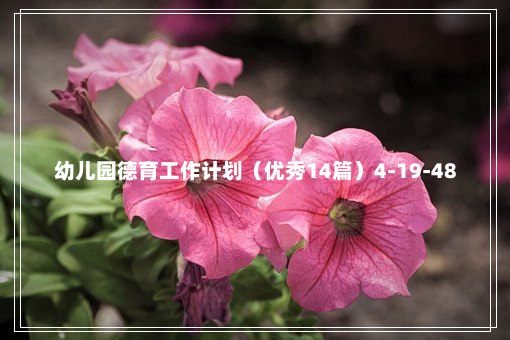 幼儿园德育工作计划（优秀14篇）4-19-48