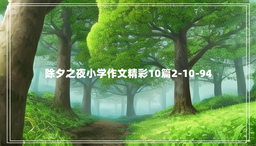 除夕之夜小学作文精彩10篇2-10-94