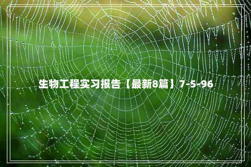 生物工程实习报告【最新8篇】7-5-96