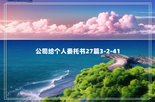 公司给个人委托书27篇3-2-41