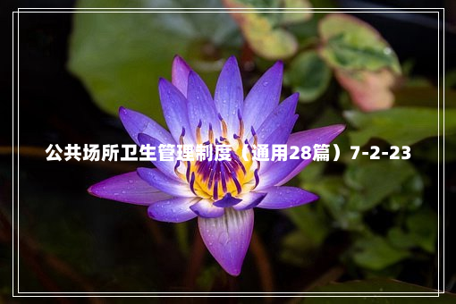 公共场所卫生管理制度（通用28篇）7-2-23