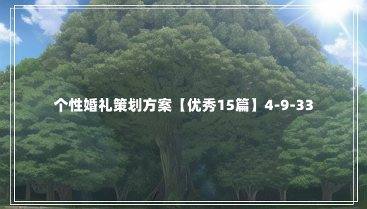 个性婚礼策划方案【优秀15篇】4-9-33