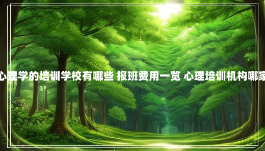 学心理学的培训学校有哪些 报班费用一览 心理培训机构哪家好