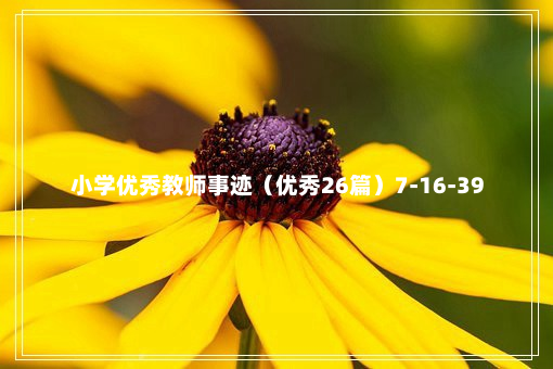 小学优秀教师事迹（优秀26篇）7-16-39