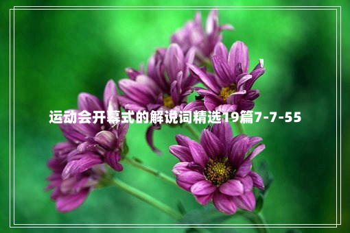 运动会开幕式的解说词精选19篇7-7-55