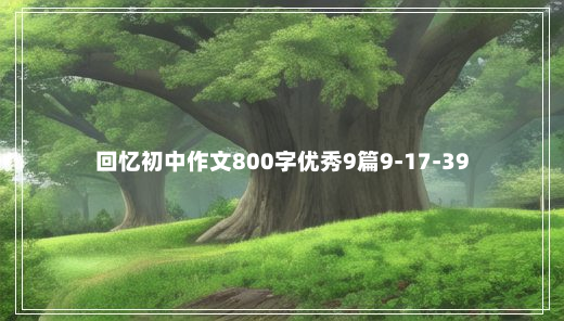 回忆初中作文800字优秀9篇9-17-39