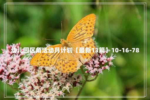 幼儿园区角活动月计划【最新13篇】10-16-78