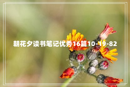 朝花夕读书笔记优秀16篇10-19-82